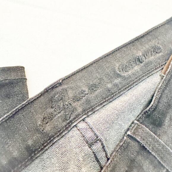 7 For All Mankind Roxanne Black Skinny Denim Jeans Zip Fly Size 29 - Picture 6 of 8